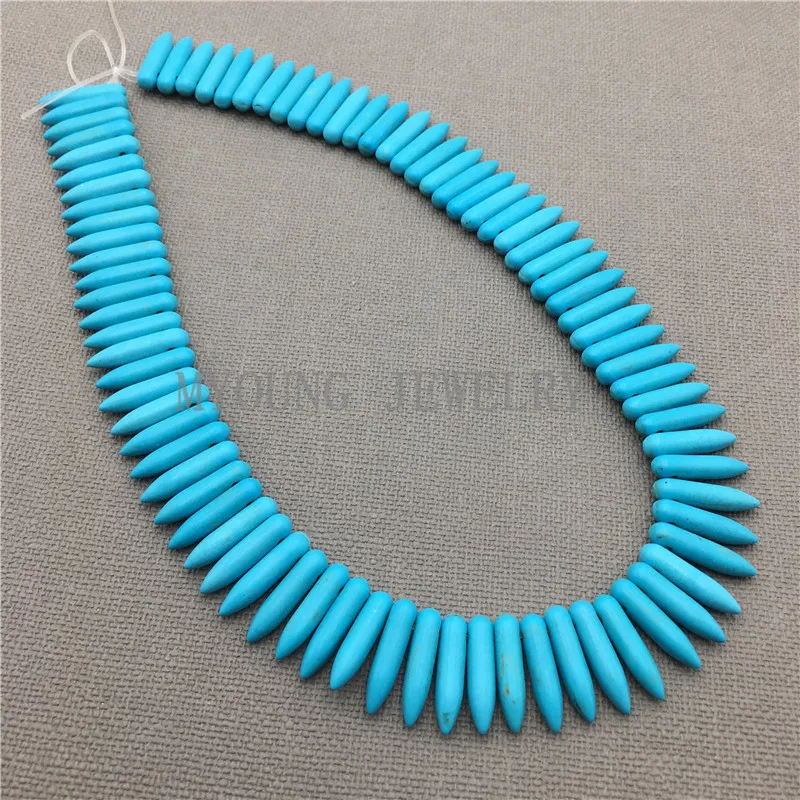 MY0164  Howlite Spike Beads - 1 STRAND