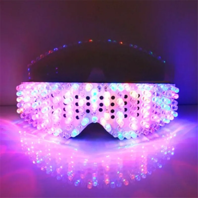 Full Color Led Luminous Glasses Can Change 7 Colors Flashing Halloween Party Mask Light Up Eyewear For DJ Club Stage Show