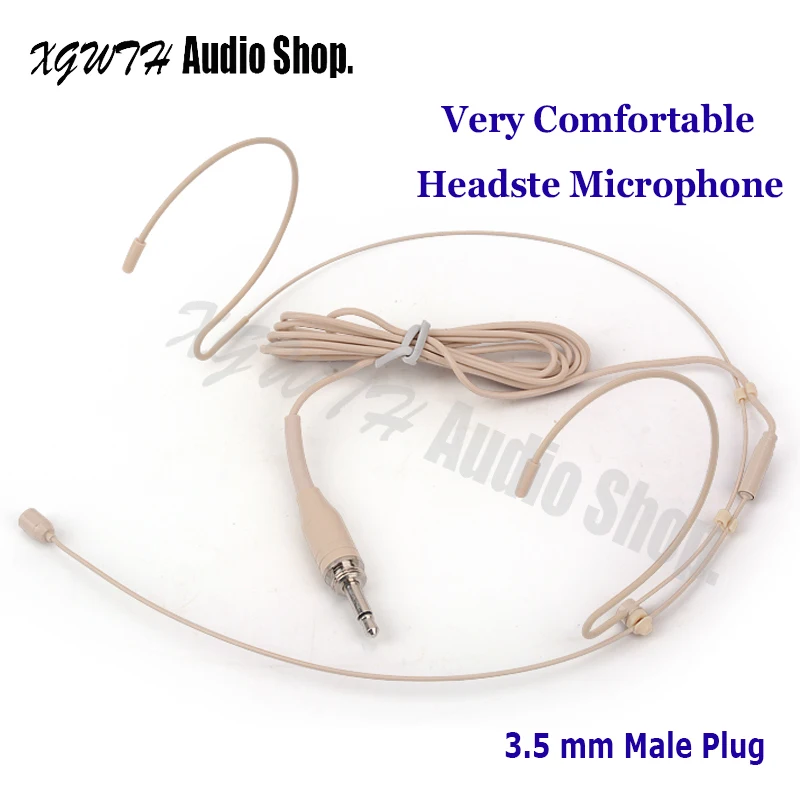 Mini Dual Earhook Condenser Cardioid Headset Microphone For Karaoke Wireless Body-Pack Transmitter 3.5mm Male Screw Thread Plug