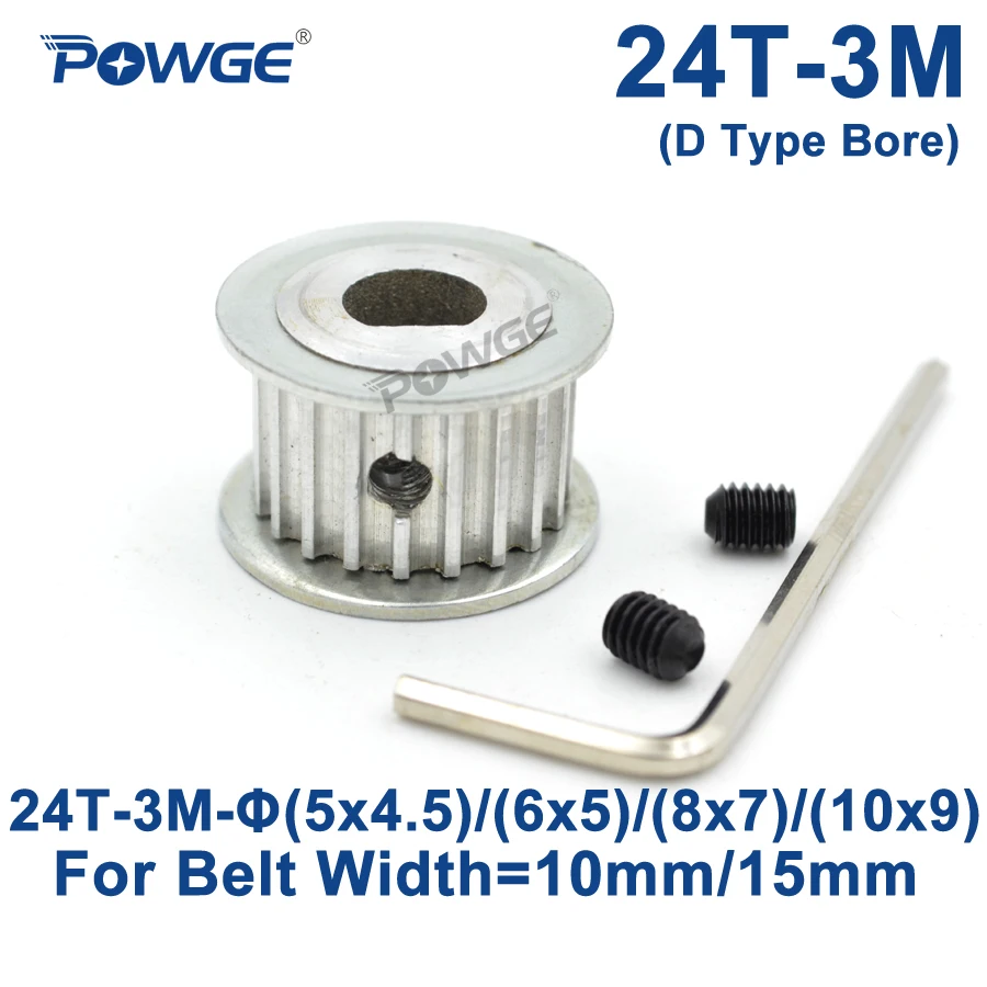 

Зубчатый шкив POWGE HTD 3M, с 24 зубьями, отверстие D 5x4,5/6x5/8x7/10x9 мм, ширина 10/15 мм, 3 м, синхронный ремень HTD3M, 24 зубца, 24 T