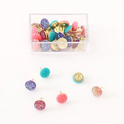 TUTU glitter 20pcs/box Plastic Quality Cork Board Safety Colored Push Pins Thumbtack Office School Accessories H0297