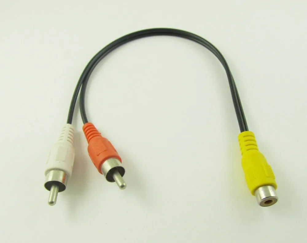 1pc RCA Female Jack to 2 RCA Male Plug Y Splitter Audio Video AV Adapter Cable 27cm