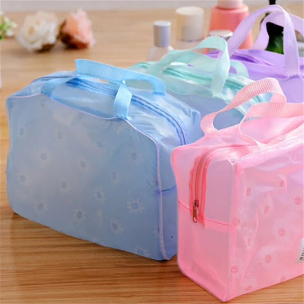 

Lovely Plastic Transparent Organizer bags Cosmetic Bags Makeup Casual Travel Waterproof Toiletry Wash Bathing Storage bags