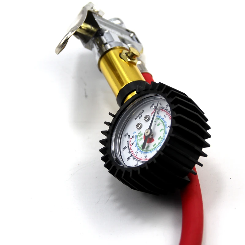 Carro veículo caminhão dial pneu inflator 10-220psi mangueira de ar de borracha haste longa ferramenta de reparo do carro inflar bomba