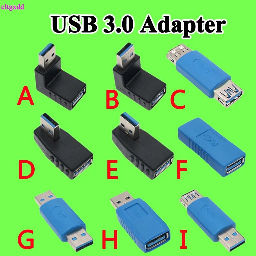 cltgxdd Right Angle USB3.0 AM to AF L Shape Adapter Converter USB 3.0 A Male to A Female 90/180 Degree Plug Down Connector