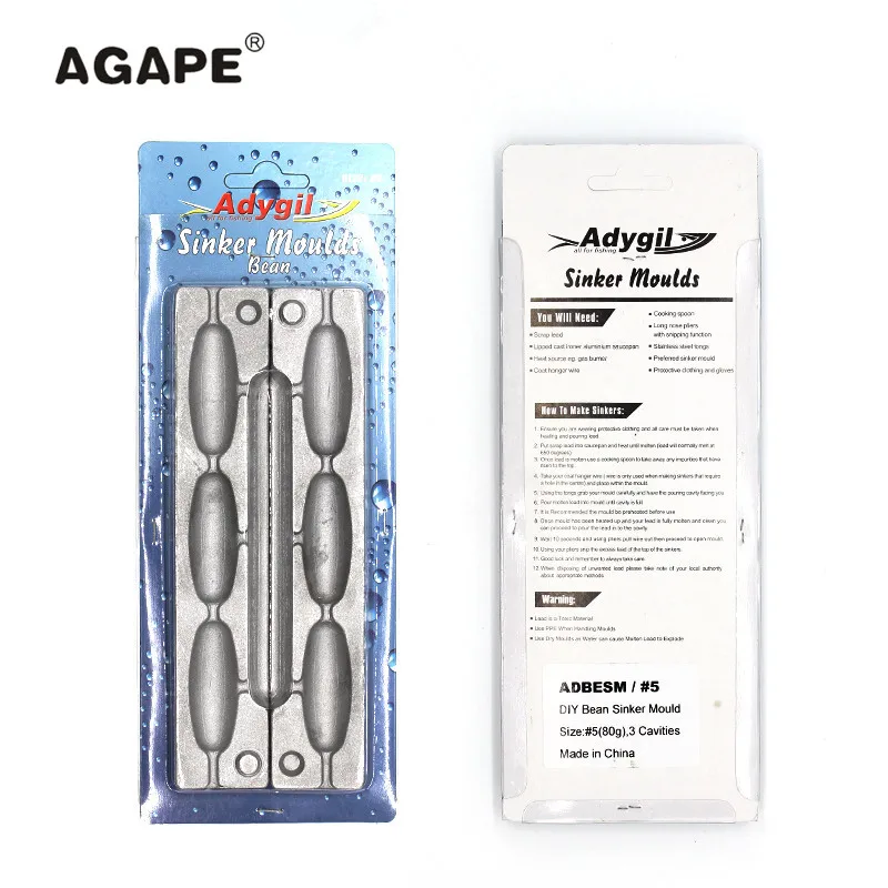 Agape TỰ LÀM Câu Cá Đậu Chì Lưới Khuôn Mẫu ADBESM/#5 Đậu Chì Lưới 80g 3 Sâu Răng