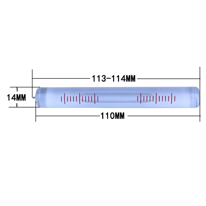 HACCURY High Accuracy i Glass nclinometer Tubular Bubble Level Cylindrical spirit level vial Size 14*114mm Accuracy 4\