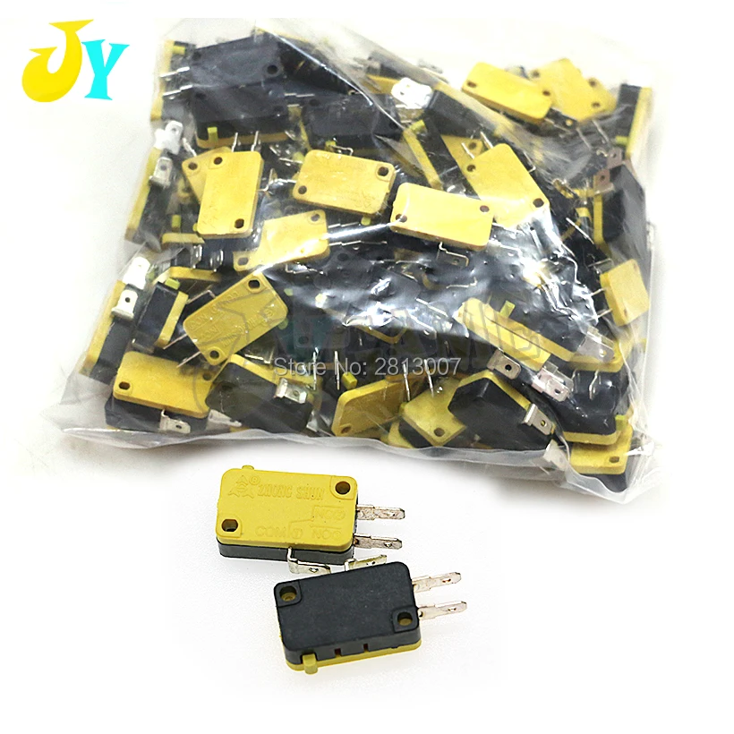 

100pcs 3pin Microswitch 4.8MM Terminal Micro Switch For Arcade Game Machine Happ Style Push Button DIY Joystick Console Parts