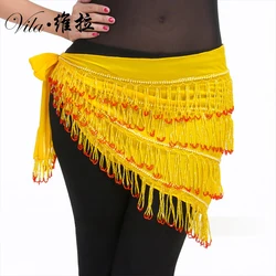 High quality  New Women Belly Dance Heavy Beaded Waist Chain Stage Performance Hip  dancing Scarf