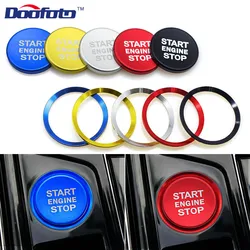 Doofoto Accessory Black Covers Car Start Engine Button Silver Rings Case For Volkswagen Golf 6 7 Passat B5 B6 Polo Tiguan Caddy