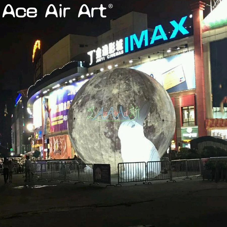 Giant Inflatable Advertising Replica Inflatable Moon Come With Air Blower