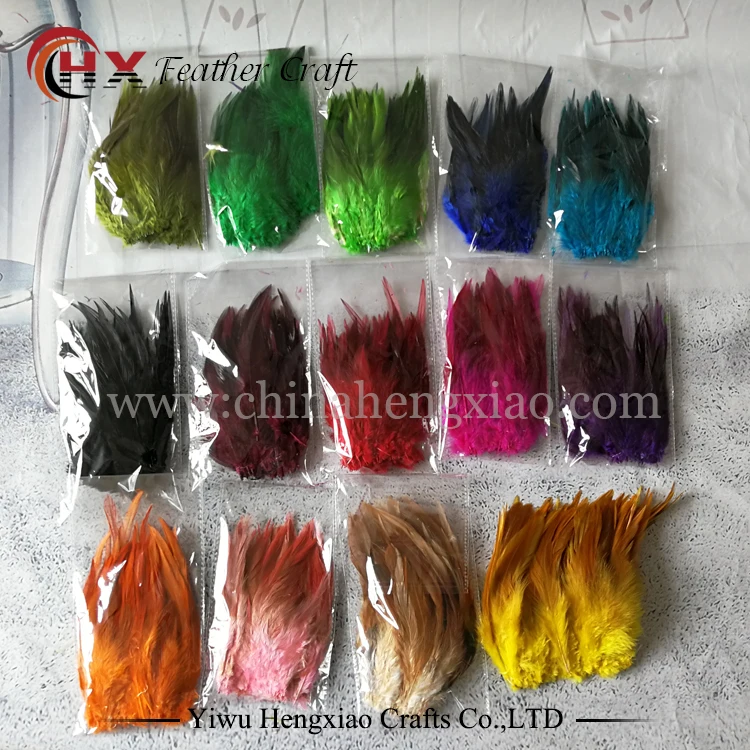 ธรรมชาติไก่ฟ้าไก่100Pcs 25สีสวยRooster Feather 13-15ซม./5-6นิ้วDIY plumeหัตถกรรมตกแต่ง