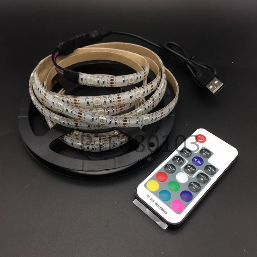 USB LED Strip light String RGB 5050 30 LEDs/M 5V 1m 2m 3m 4m 5m lamp tape HDTV TV Desktop LCD Screen PC Backlight/ Bias lighting