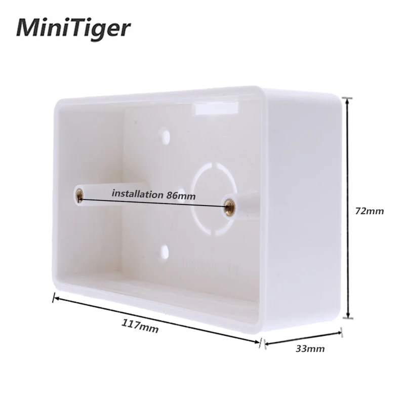 Minitiger External Mounting Box 117mm*72mm*33mm for 118*72mm Touch Switch and USB Socket For Any Position of Wall Surface