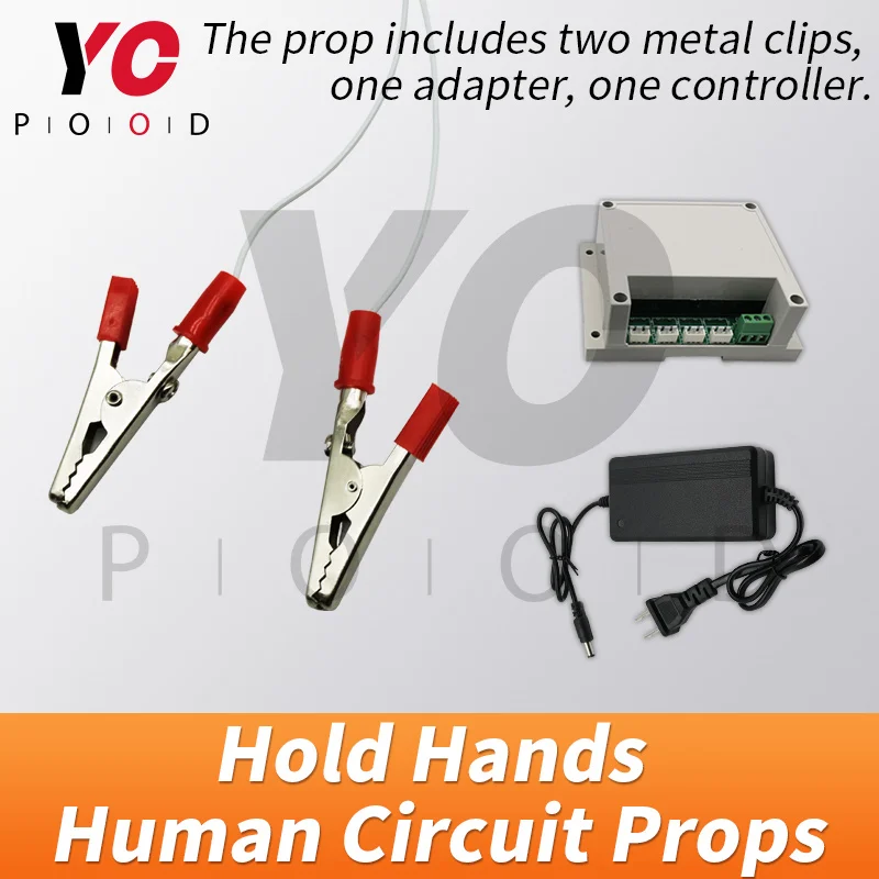 YOPOOD Human Circuit Prop Escape Room Hold Hands to Open 12V EM Lock Takagism Game hand in hand to unlock switch body bridge