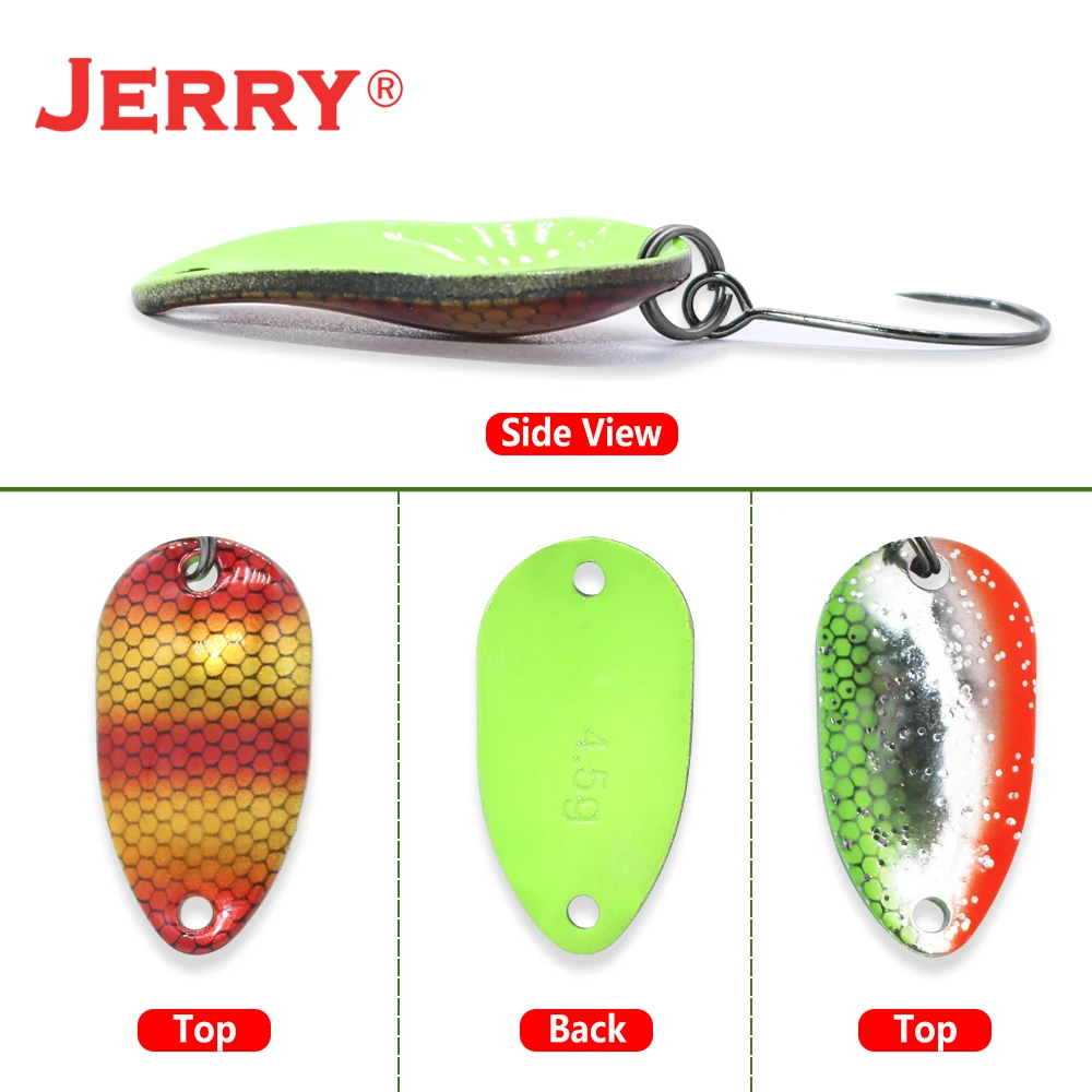 Jerry Gemini Micro Fishing Spoons Area Trout Wobbler 1pc 2g 3.5g 4.5g UV Colours Metal Lures Spinner Bait Glitters Wholesale