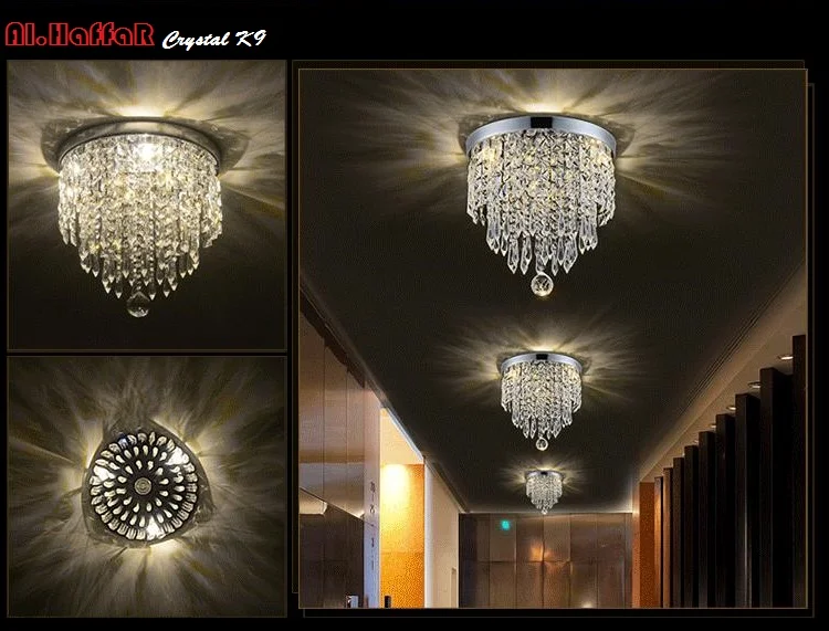 Modern crystal ceiling Lights LED corridor LED Ceiling crystal Lights Living Room luminarias AC110V/240V Crystal Ceiling lamp