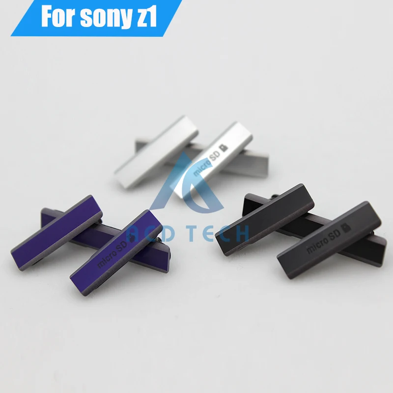 100% oryginalny nowy port ładowania USB Osłona wtyczki przeciwpyłowej + port Micro SD + gniazdo karty SIM Wodoodporny dla Sony Xperia Z1 L39H C6903