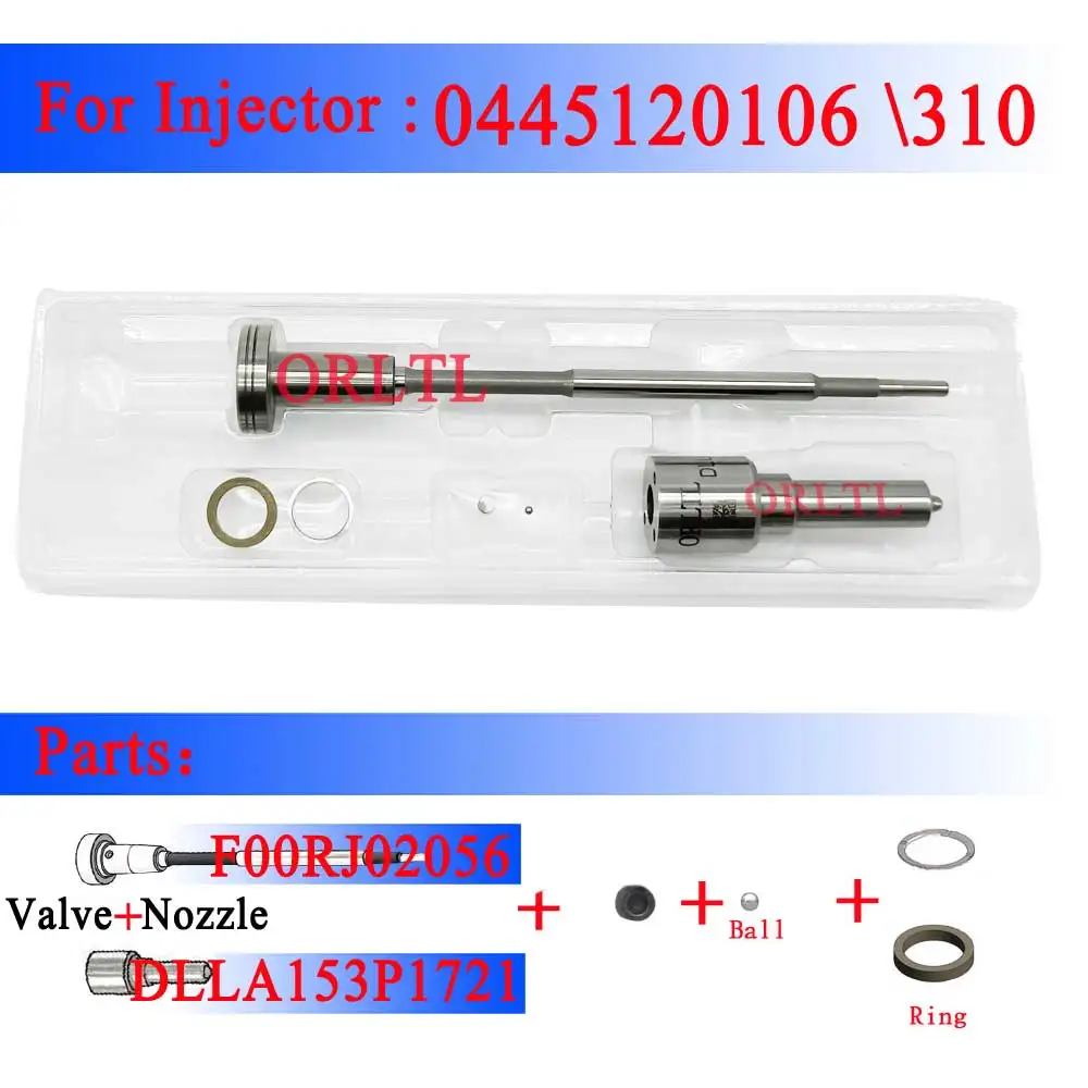 ORLTL Fuel Injector DLLA153P1721 Nozzle DLLA 153 P 1721 0433172056 Valve F00RJ02056 F 00R J02 056 For 0445120106 0445120310