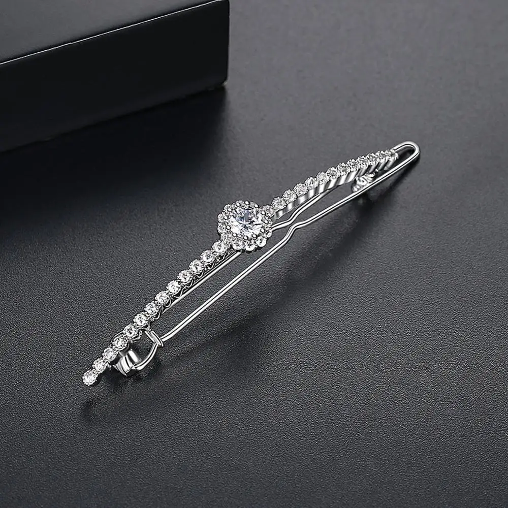 FXLRY New Hot Sale White color Quality Cubic Zircon Hair Clips for Women Bridal Wedding Hair Accessories Hairpins Fashion Jewelr