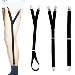 Liguero con tirantes para hombre, soporte elástico en forma de Y, ajustable, con abrazadera de bloqueo, a la moda