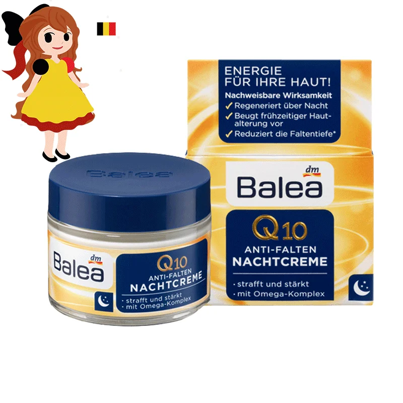Germany Balea Q10 Anti-wrinkle Day Cream+Night Cream VitaminE Cream Reduce wrinkles fine lines SkinCare regeneration cream Vegan image 4