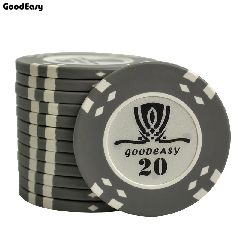 300PCS/Lot AOM Texas Hold'em Clay With Inner Metal Poker Chips Sets Upscale Set with goodeasy Trim Sticker