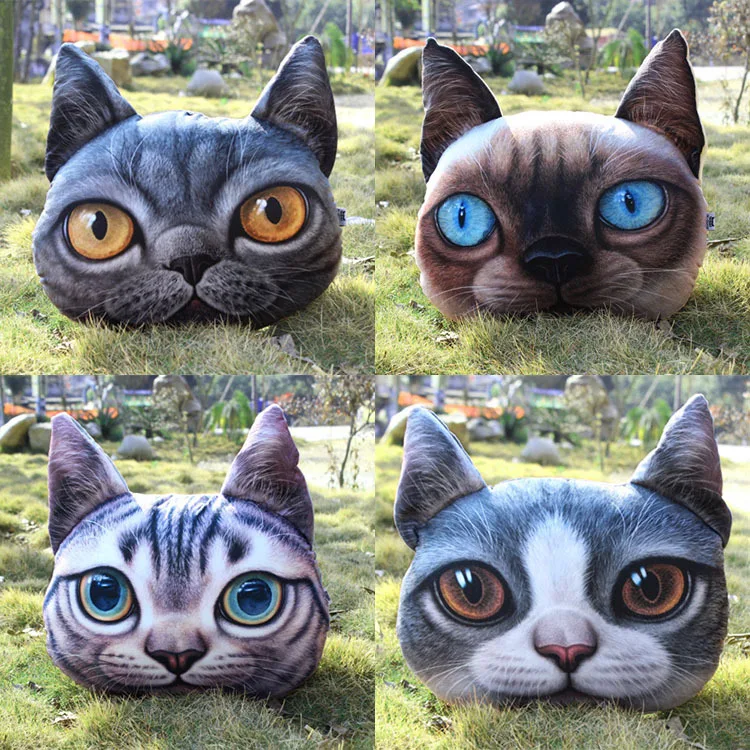 38x48cm Big Size 3D Cat Dog Cushion Pillowcase Cute Dog Throw Pillow Chair Back Seat Cushions Office Sofa Nap Pillows Home Decor