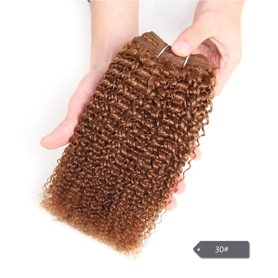 Elegante Afro Kinky Weave capelli ricci peruviani fasci di tessuto dei capelli umani affare # 1B #2 #4 estensione dei capelli di Remy marrone spedizione gratuita