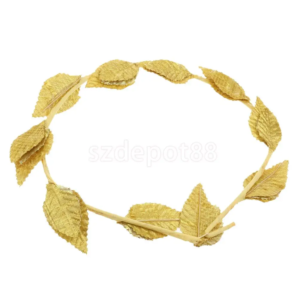 6pcs Gold Leaves Laurel Wreath Garden Headband Head Piece Tiara Fancy Dress