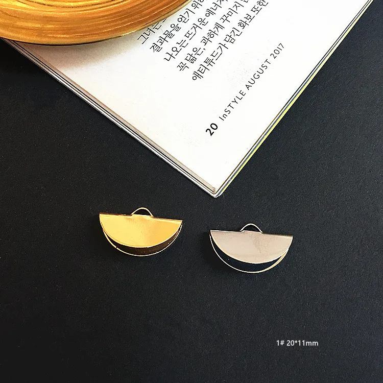 DIY ear jewelry accessories copper double smooth wafer clip with hanging pendant pendant earrings earrings materials