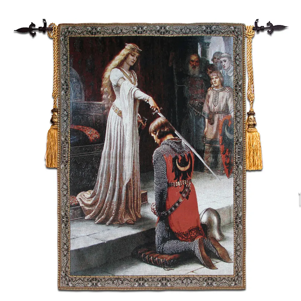 

Belgium queen's knight 138 X 97cm decorative fabric wall hangings tapestry for home decor European new knight honors