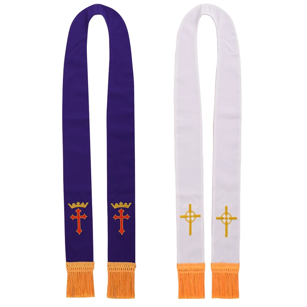 

priest cross Stole Clergy Reversible Confessional Pastor costume