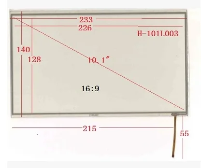 H-101L003  New 10.1 inch touch screen 233*140 mm 16:9 flat screen touch screen