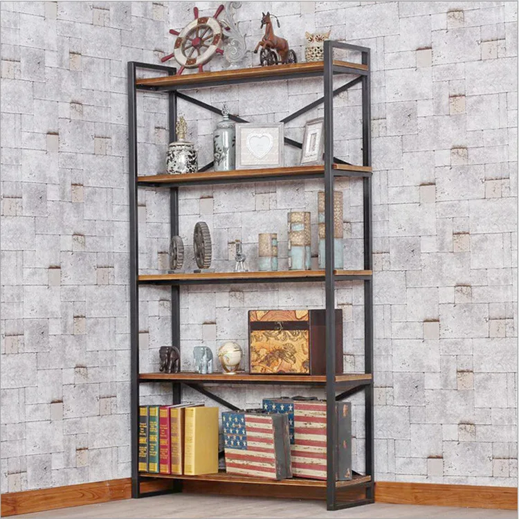 Factory direct American retro wood wrought iron shelves Cabinets Cabinets Shelves bookshelves 20151