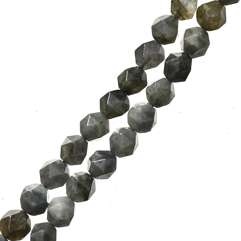 

Natural Faceted Black Amphibole Stone Beads 8mm Making DIY Bracelets 14inch H774