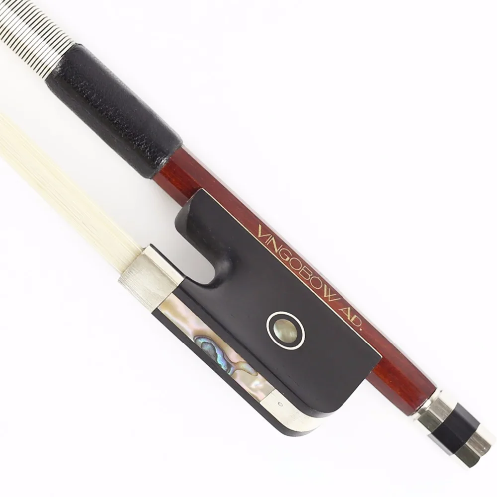 VingoBow 4/4 Well Made Brazilwood Viola Bow Pernambuco Performance Warm Tone Straight Nickel Silver Parts for Advanced Players