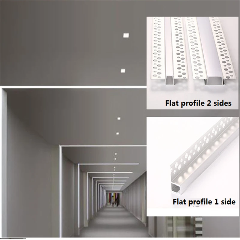 Imagem -03 - Perfil de Alumínio Led Integrado Canal Invisível com Borda Reta Faixa de Pcb 10 mm para Parede Ceil 530 Unidades 80 Polegadas 2m