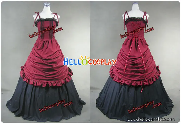 Southern Belle Civil War Ball Gown Prom Red Dress H008