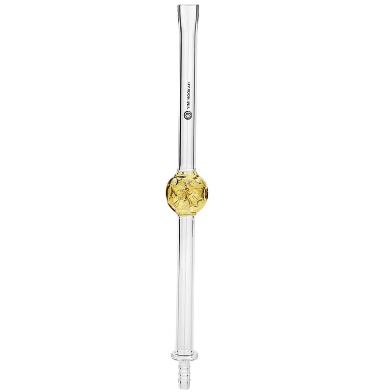 Yimi Hookah Borosilicate Glass Shisha Mouthpiece Hookah Hose Handle with Yellow Ball view 2