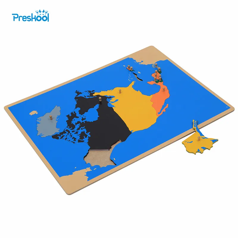 Montessori  Toy North America Map Learning  Education Early Childhood Kids Brinquedos Juguetes