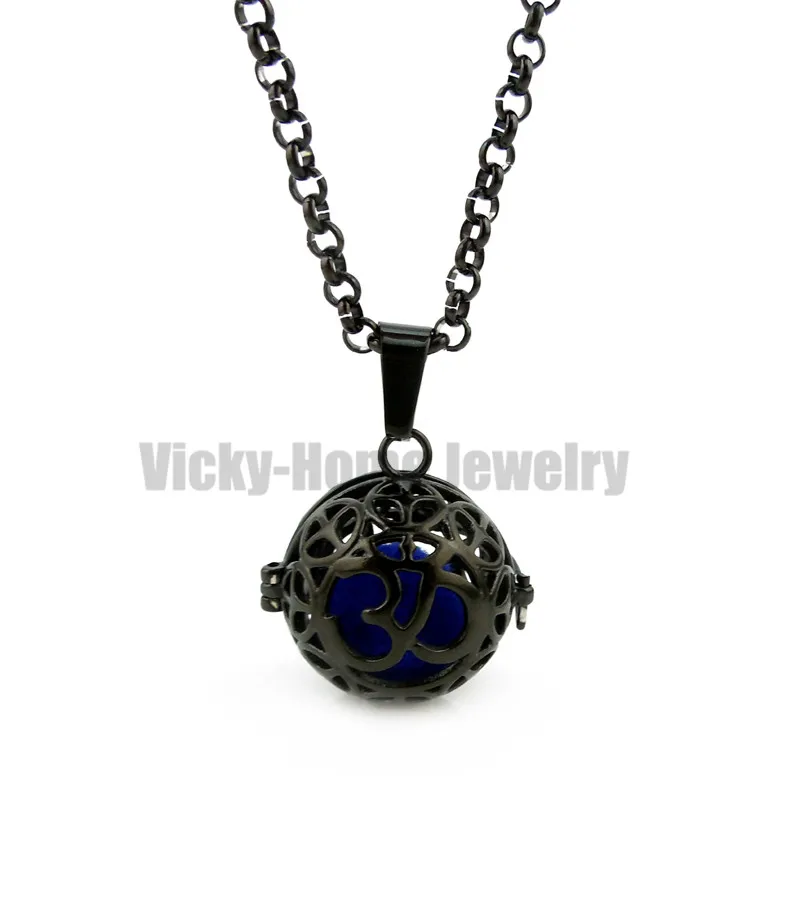 Round Steel OM Essential Oils Diffuser Locket Aromatherapy Locket Free Pads 316L Cage Locket Perfume Locket drop shipping