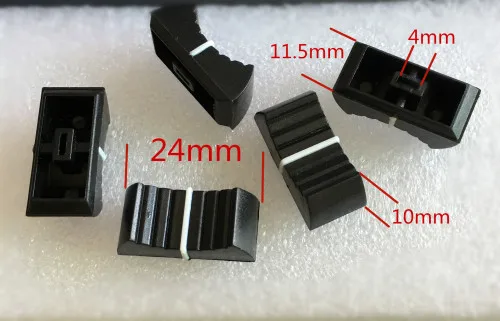 10pcs Black Mixer Dimming table Straight Slip Potentiometer Fader Knob Cap / Push Button Cap 4mm Hole / Fader Cap black 4mm