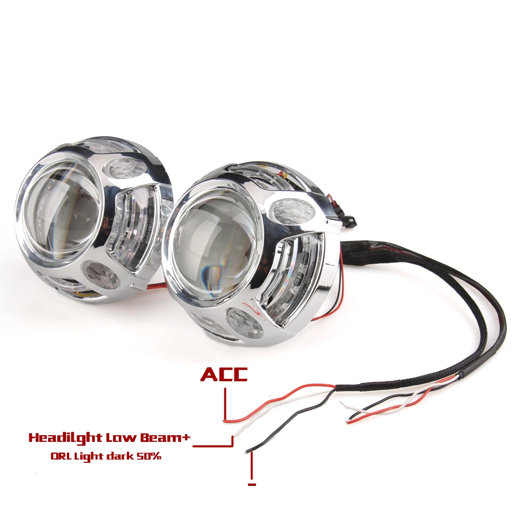 Classic AES LED Panamer-B Style Led Integrated Angel Eye Shroud Cover Mask 3.0‘’ Super bright For Q5 WST Hella 5 3R 3 inch lens