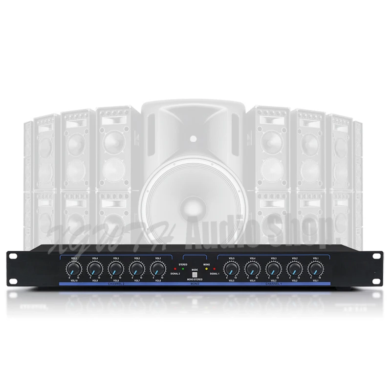 Distribuidor de sinal de áudio dois em dez cartão banhado a ouro Dragon Stage Line Array Performance Multi-amplificador Splitter