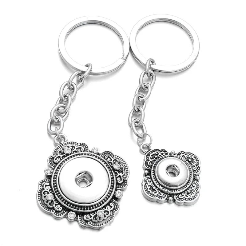 Newest Snap Button Jewelry Key Ring Key Chains (fit 18mm 12mm snaps) ZF037