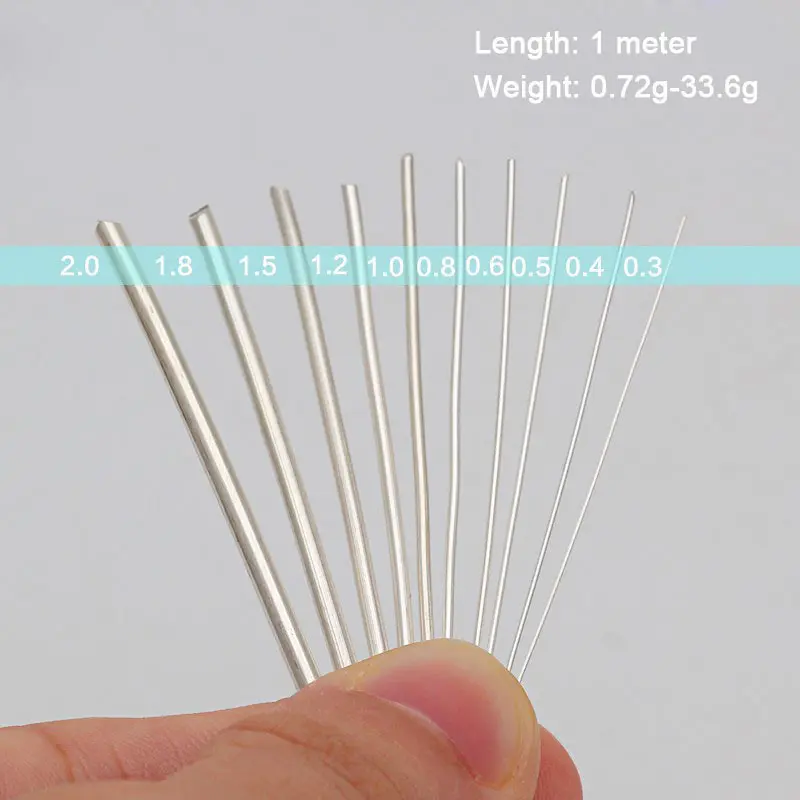 0.4mm-1.5mm Solid 925 Sterling Silver Wire DIY Jewelry Accessories Beading String Thread 1Meter/lot SSW001