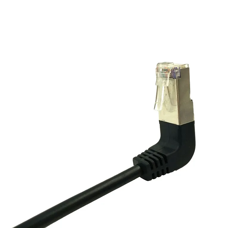 ข้อศอกข้อศอกคู่ลง & Down Angled 90 องศา cat5e 8P8C FTP STP UTP Cat 5e สายเคเบิลเครือข่าย Ethernet RJ45 Lan patch สายไฟ 0.5 m 1 M 2 M 3 M