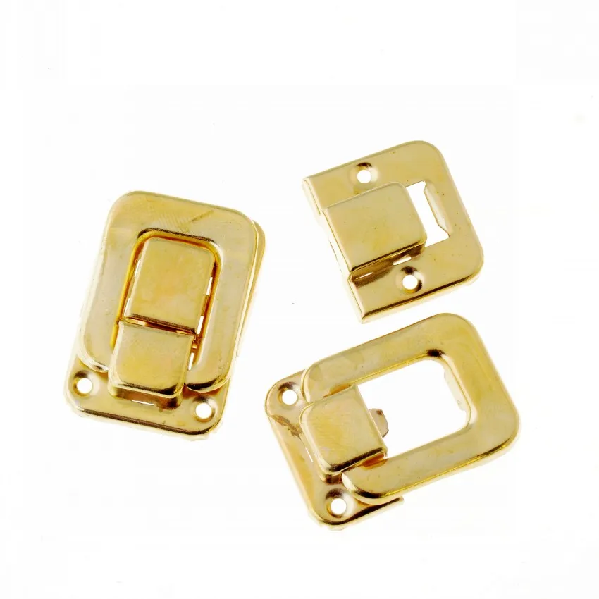 Free Shipping-10 Sets Golden Trunk Lock Purse Snap Clasps Jewelry Case Boxes Bag Making Lock Hasps Latch Hardware 28x40mm,J1844