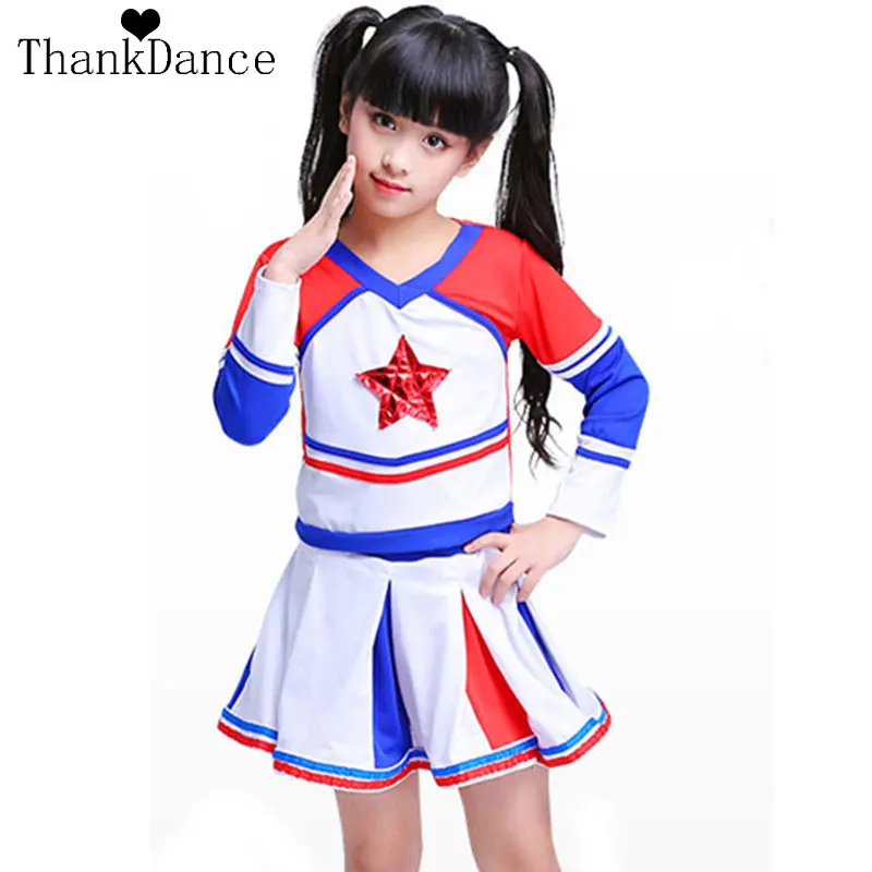 Mädchen Schule Uniformen Langarm Uniformen Classs Gymnastik Anzug Set Kind Mädchen Schüler Wettbewerb Anzug Mädchen Cheerleader Anzüge